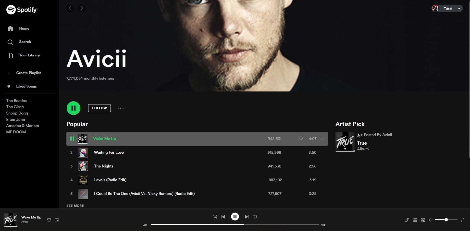 Spotify Clone project image.